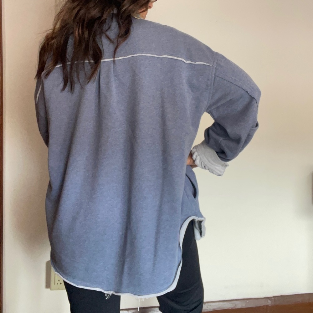 Pol Boutique Oversized French Terry
Long Sleeve Button Down Shacket Raw
Seams M - Picture 6 of 8